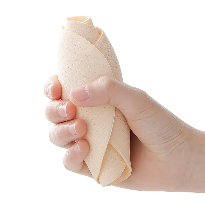 Reusable Adhesive Strapless Push-up Bra - Nylon & Silicone - Beige & Black